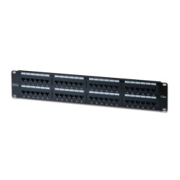 PANNELLO PATCH 19 NON SCHERMATO UTP 48 PORTE 8 POLI RJ45 PER RETI CATEGORIA 5E - 2 UNITA