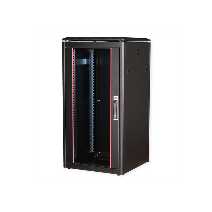 ROLINE 19" CABINET NETWORK PRO 22U, 600x600 (WxD), PORTA IN VETRO, NERO