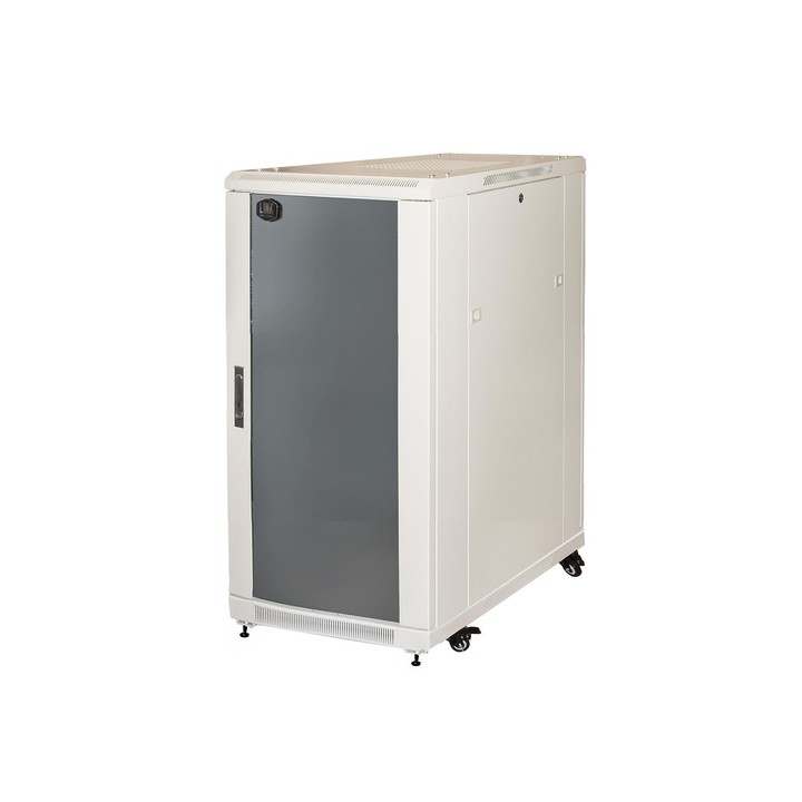 ARMADIO RACK PER RETI 19 22U (A)1166, (L)600, (P)800 COLORE GRIGIO PORTA VETRO