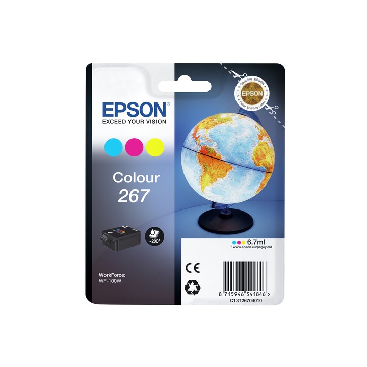 EPSON SINGLEPACK COLOUR 267 INK CARTRIDGE WF-100W