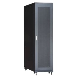 ARMADIO RACK 19 42U (A)2055, (L)600, (P)1000 COLORE NERO PORTA TRAFORATA
