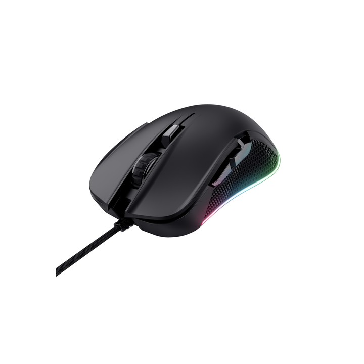 TRUST MOUSE GAMING RGB CABLATO 7.200 DPI, 6 PULSANTI PROGRAMMABILI - PLASTICA RICICLATA 68 - GXT 92