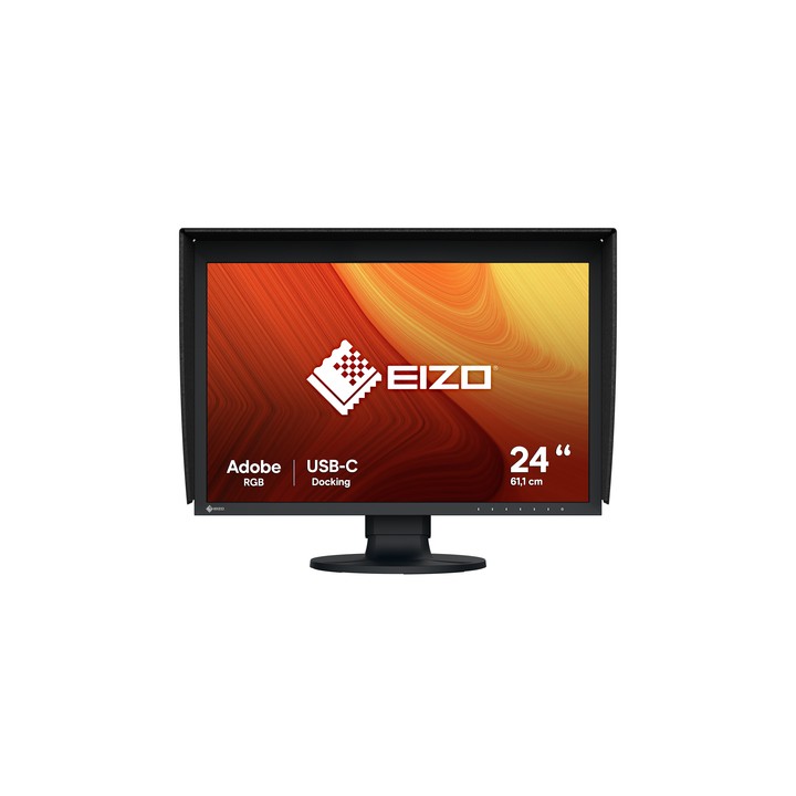 EIZO MONITOR 24", 16:10, 1920X1200, WIDE GAMUT, IPS LCD, CALIBRATION SENSOR, 400 CD/SQM, USB-C (DISP