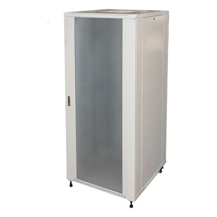 ARMADIO RACK PER RETI 19 42U (A)2002, (L)600, (P)1000 COLORE GRIGIO PORTA TRAFORATA SERIE EAVI