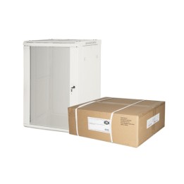 ARMADIO RACK 19 15 UNITA DA MURO (A) 770 x (L) 600 x (P) 450 GRIGIO DISASSEMBLATO PORTA VETRO