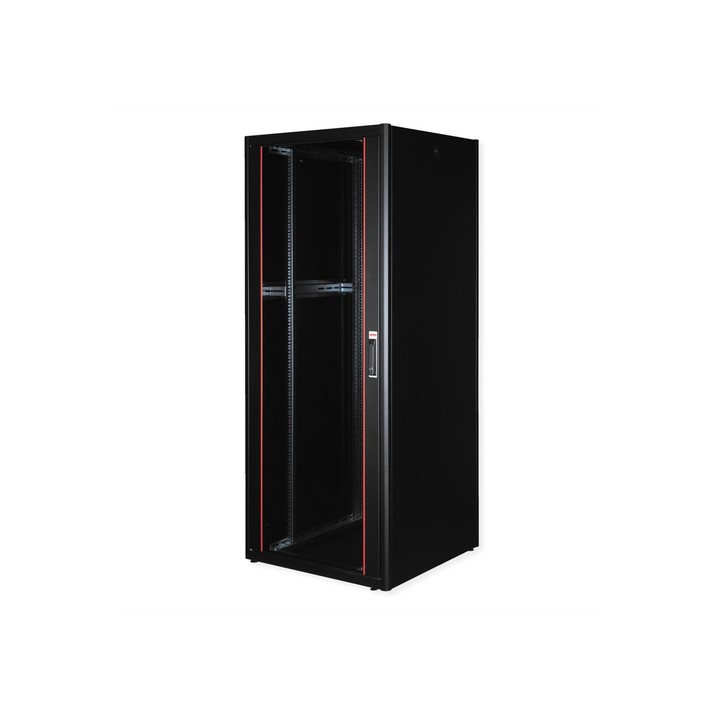 ROLINE 19" CABINET NETWORK BASIC 42U, 800x800 (WxD), PORTA IN VETRO, NERO