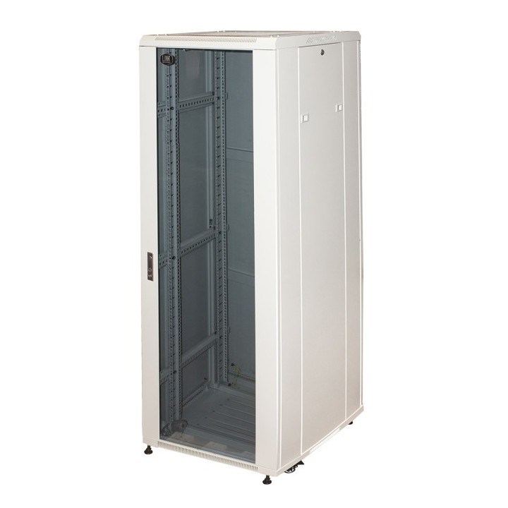 ARMADIO RACK PER RETI 19 42U (A)2002, (L)600, (P)1000, COLORE GRIGIO PORTA A VETRO SERIE EAVI