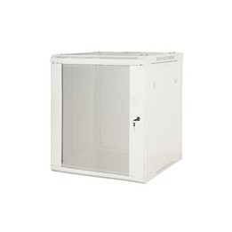 ARMADIO RACK 19 9 UNITA DA MURO A) 500 x (L) 600 x (P) 450 GRIGIO DISASSEMBLATO PORTA VETRO