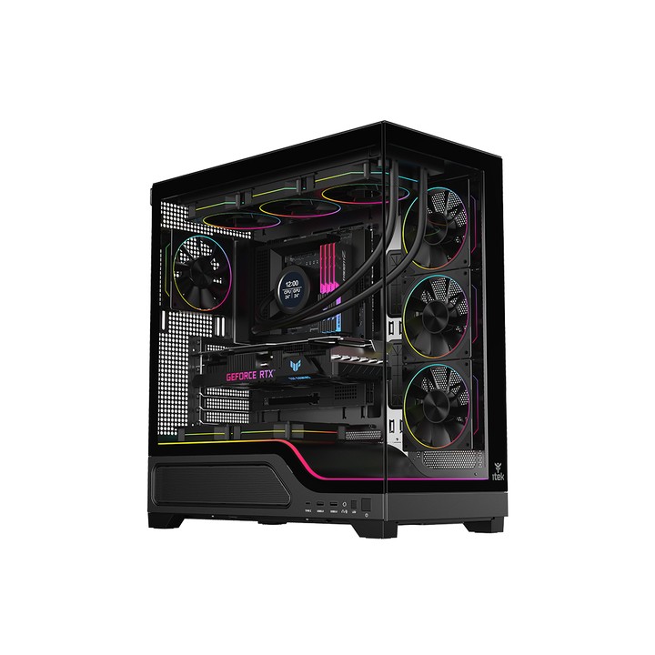 CASE SHOWBUI WAVE 82B GAMING TOWER ATX 4x12CM ARGB FAN 2xUSB3 TYPE-C DARKER TEMP GLASS SIDE FRON
