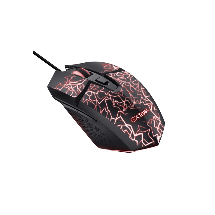 TRUST MOUSE GAMING ILLUMINATO CABLATO 6.400DPI - 6 PULSANTI PROGRAMMABILI - GXT113 FELOX - NERO