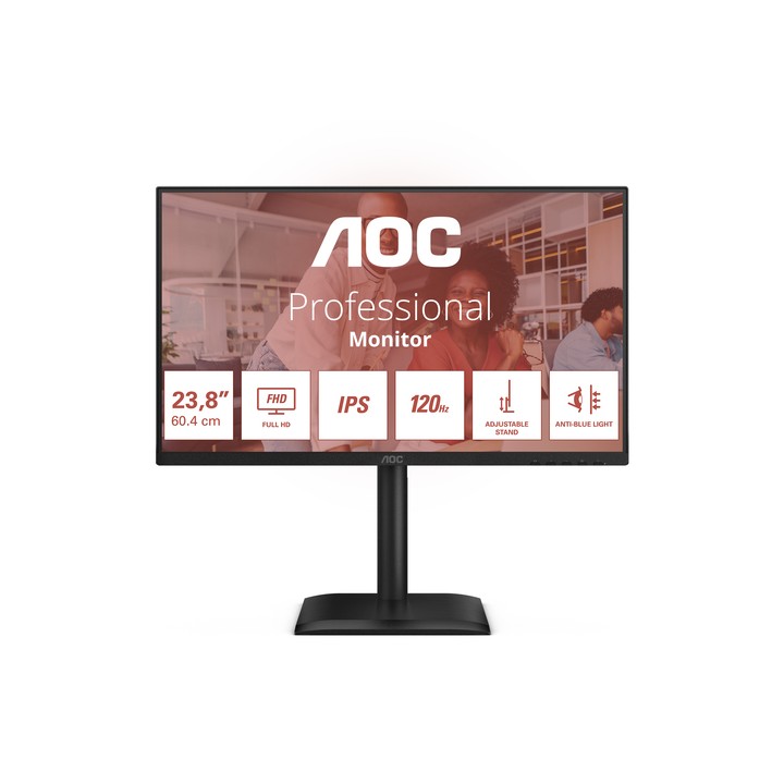 AOC MONITOR 23,8 LED IPS FHD 16:9 4MS 300 CDM 120hz, PIVOT, VGA/DP/HDMI, MULTIMEDIALE