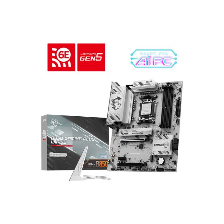 MSI MB B850 GAMING PLUS WIFI6E,AM5,4DDR5,2PCI-Ex16,1PCI-Ex1,2M.2,4SATA3,5USB 10G,6USB 5G,4USB2