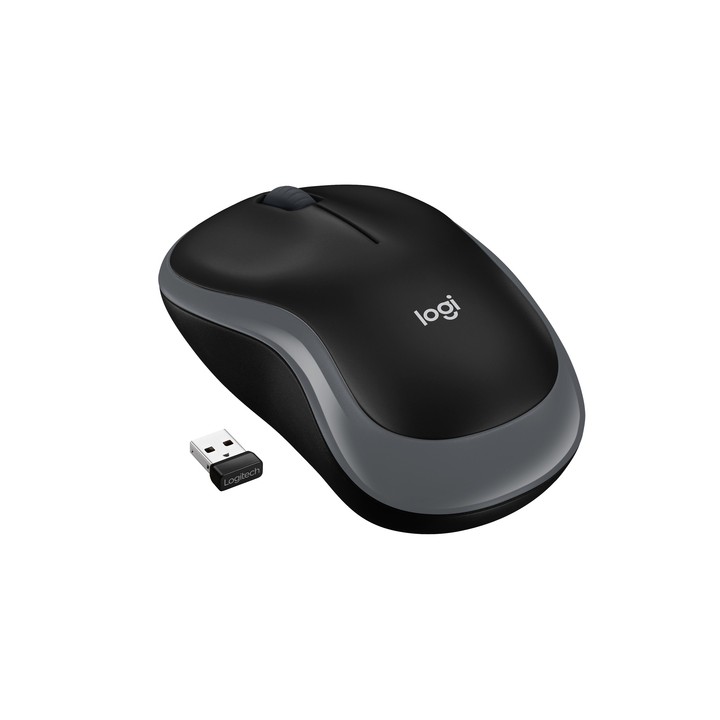 LOGITECH MOUSE WIRELESS M185 FULL-SIZE, OTTICO, USB, GRIGIO