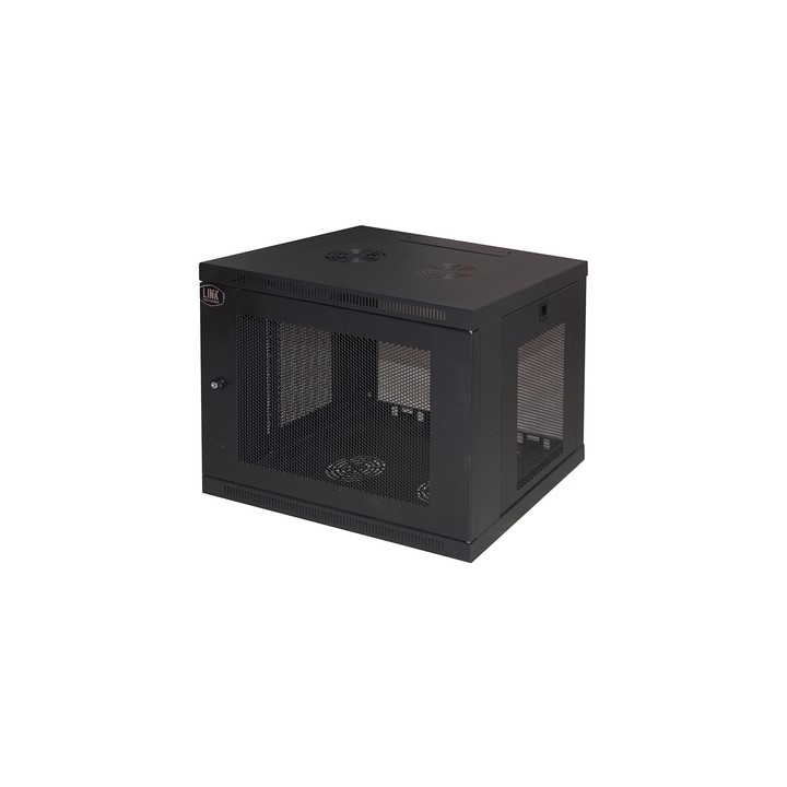 ARMADIO RACK 19 9U CON PORTE TRAFORATE MM 510 (A), 600 (L), 450 (P) COLORE NERO