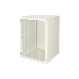 ARMADIO RACK 19 15 UNITA DA MURO (A)750X (L)540X (P) 600 MM. COLORE GRIGIO CHIARO, PORTA A VETRO.