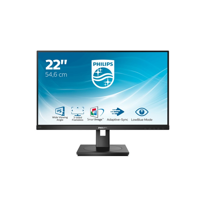 PHILIPS MONITOR 21,5 LED IPS 16:9 FHD 4MS 250 CD/M, VGA/DVI/DP/HDMI, MULTIMEDIALE
