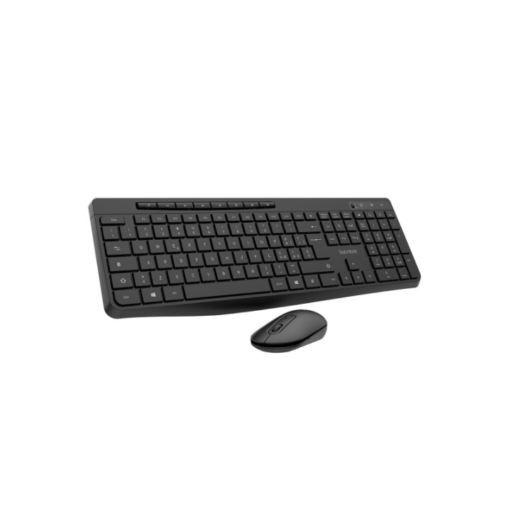 VULTECH TASTIERA E MOUSE BUNDLE, WIRELESS LOW PROFILE, TASTI FUNZIONALI, 1600DPI REGOLABILI 2,4GHZ