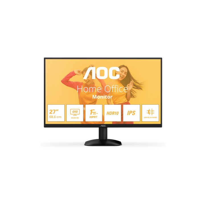 AOC MONITOR 27 LED IPS QHD 16:9 1MS 300 CDM, DP/HDMI