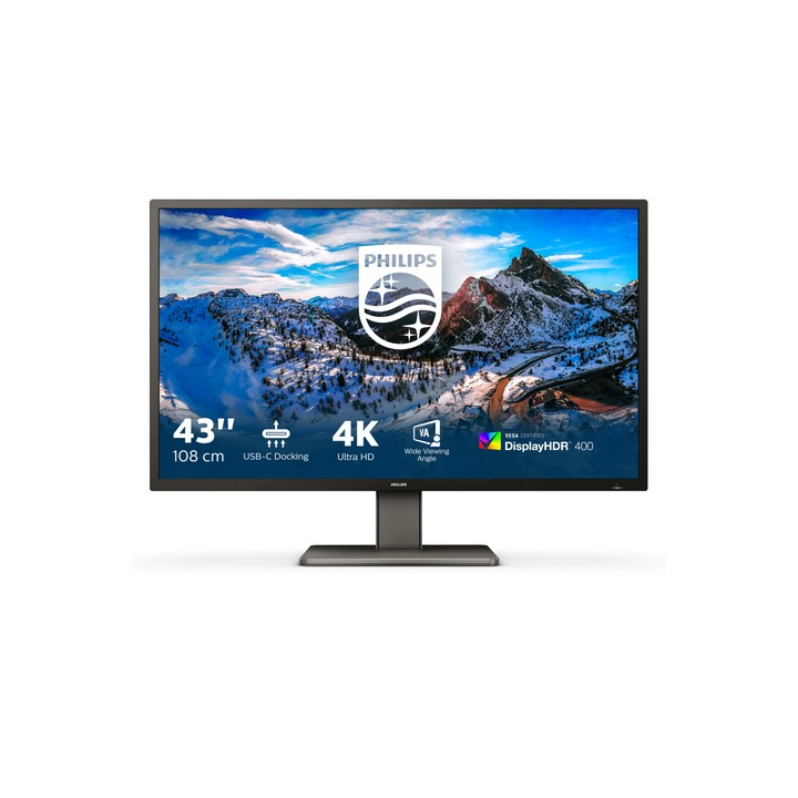 PHILIPS MONITOR 42,5 LED VA 16:9 4K UHD 4MS 400 CDM, DP/HDMI HUB USB-C, PIVOT, MULTIMEDIALE