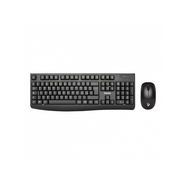 VULTECH KIT TASTIERA + MOUSE WIRELESS 2,4GHZ, 1600 DPI REGOLABILI
