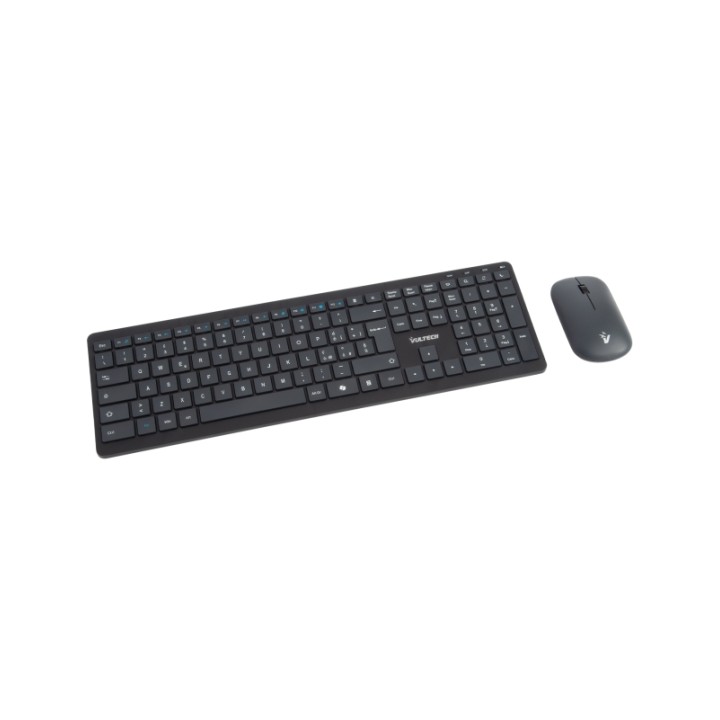 VULTECH TASTIERA E MOUSE BUNDLE, WIRELESS LOW PROFILE A FORBICE, TASTI FUNZIONALI, 2000DPI REGOLABIL
