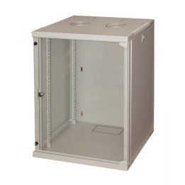 ARMADIO RACK 19 15 UNITA DA MURO PER RETI (A)750 X (L)540 X (P) 450 MM COLORE GRIGIO PORTA VETRO