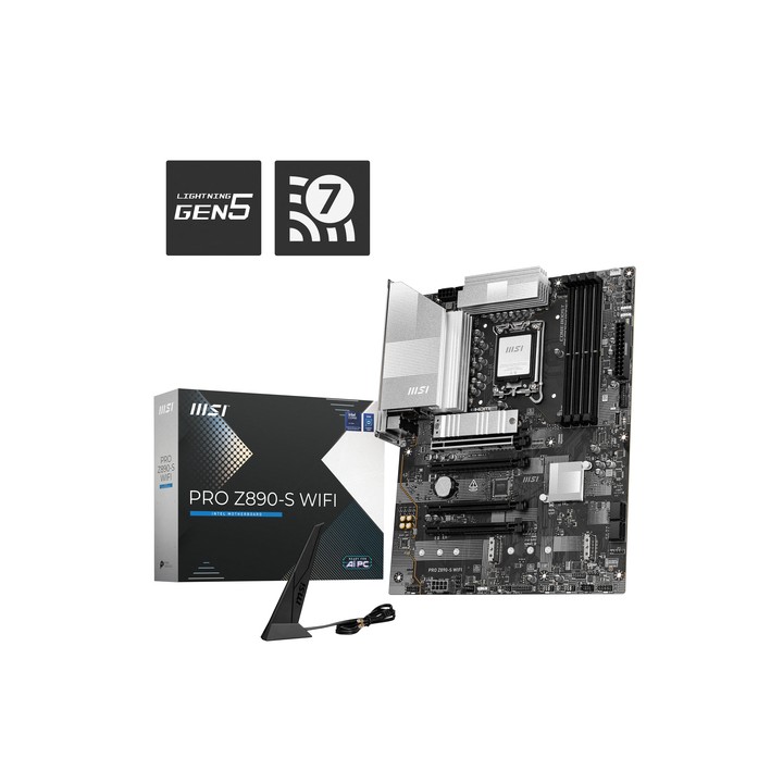 MSI MB PRO Z890-S WIFI , Z890,LGA1851,4DDR5,4PCI-EX16,3M.2,1USB 40G,2USB 20G,8USB 5G, 4USB 2.0