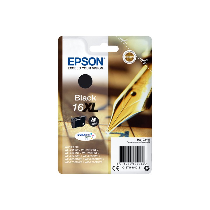 EPSON CART INK XL NERO PER WF-2510WF, WF-2520NF, WF-2530WF WF-2540WF SERIE 16XL PENNA E CRUCIVERBA