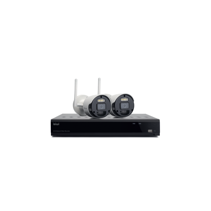 ISIWI KIT WIRELESS CONNECT S2 ISW-K1N8BF2MP-2 GEN1 NVR 8 CANALI + 2 TELECAMERE IP 1080P 2MPX WIRELES
