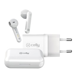 CELLY - NEW GENERATION KIT - POWER DELIVERY 20W + WIRELESS EARPHONES WHITE