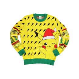 DIFUZED POKEMON - MAGLIONE UNISEX CHRISTMAS PIKACHU JUMPER (L)