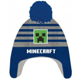 MINECRAFT BERRETTO GRIGIO/BLU 4-5 ANNI