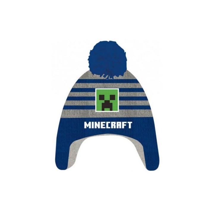 MINECRAFT BERRETTO GRIGIO/BLU 4-5 ANNI