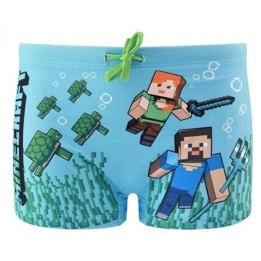 MINECRAFT : AGGIORNAMENTO ACQUATICO STEVE ED ALEX - COSTUME DA BAGNO BOXER 10 ANNI (140cm)