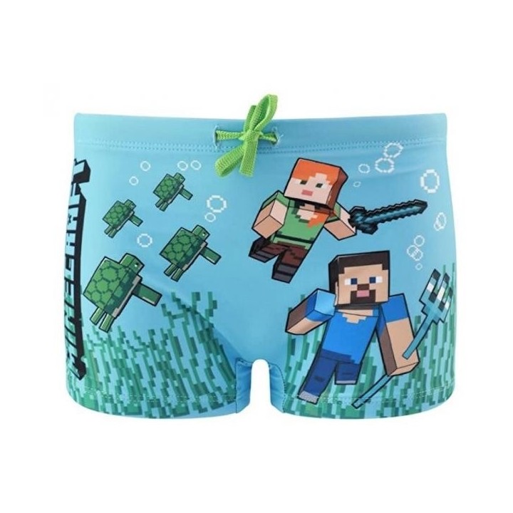 MINECRAFT : AGGIORNAMENTO ACQUATICO STEVE ED ALEX - COSTUME DA BAGNO BOXER 10 ANNI (140cm)