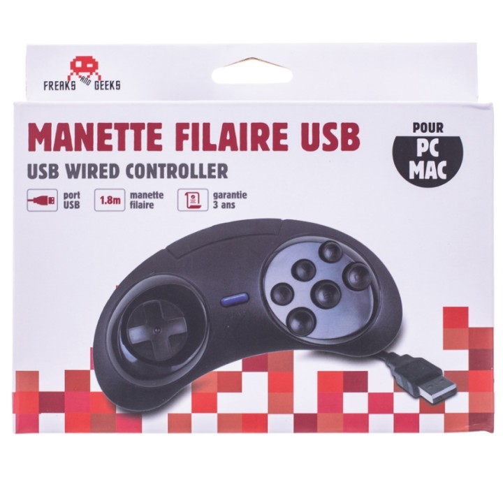 6-button USB Controller MEGADRIVE shape for PC/MAC