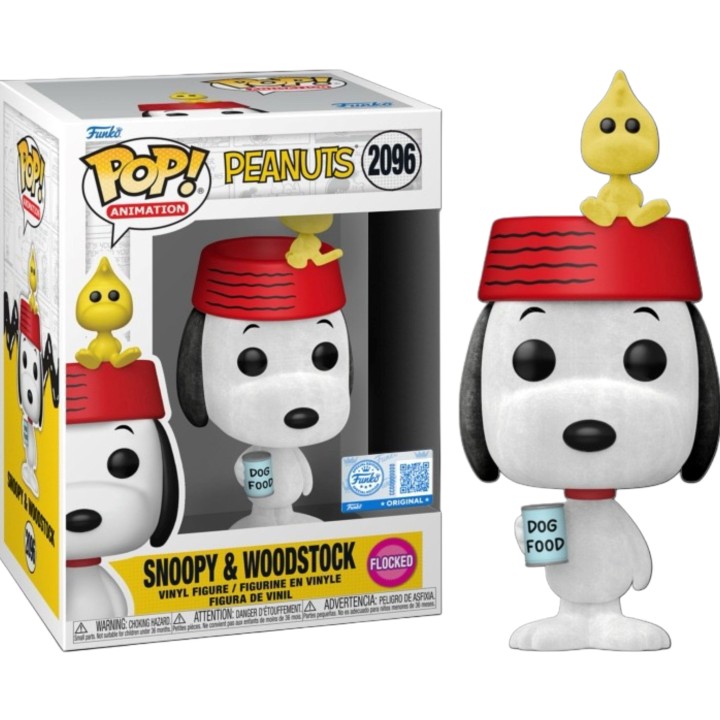 FUNKO POP Animation: Peanuts - 2096 Snoopy With Woodstock (Flocked) (Exclusive) 9cm