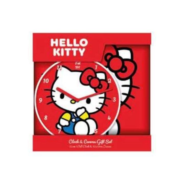 PYRAMID HELLO KITTY (POLKA DOT) CLOCK & CANVAS GIFT SET