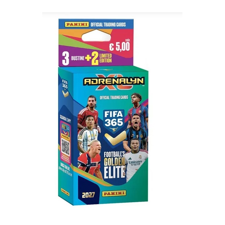 PANINI CALCIATORI ADRENALYN XL FIFA 365 - 2027 edition - ECOBLISTER 5 bustine (3 bustine + 2 limited ed. a rotazione)