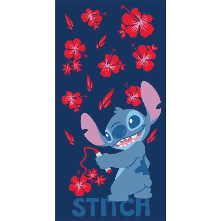 AYMAX - DISNEY - Stitch "Flowers" - Beach Towel 100% Cotton - 70x140cm