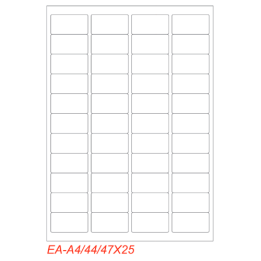 Etichette adesivo formato A4 165g 47,5*25,5mm n.44 etichette/foglio (.