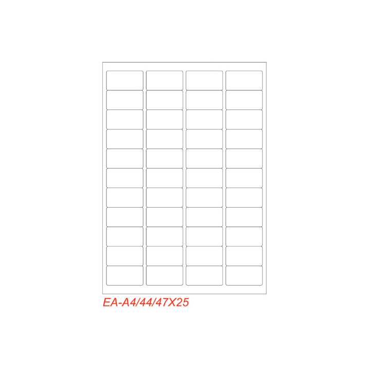 Etichette adesivo formato A4 165g 47,5*25,5mm n.44 etichette/foglio (.