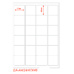 Etichette adesivo formato A4 165g 47,5*46,5mm n.24 etichette/foglio (.