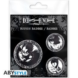 ABYSTYLE DEATH NOTE - Badge Pack - Light, L & Ryuk