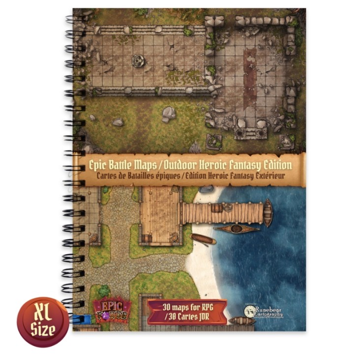Libro Tavolo da Gioco: Edizione Heroic Fantasy esterno (305x420 mm) Taglia XL - A3 - Copertina Rigida