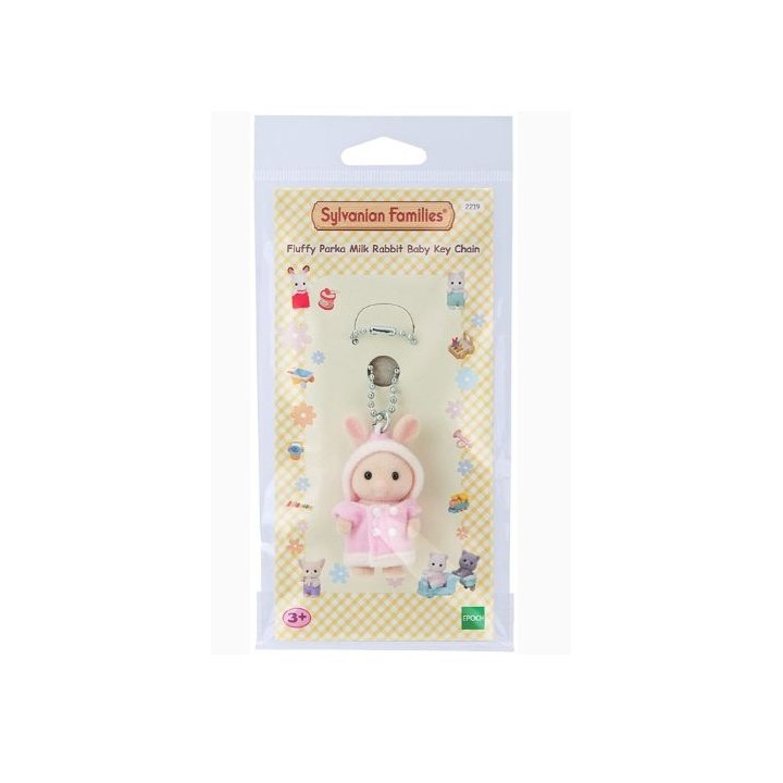 SYLVANIAN FAMILIES Portachiavi Fluffy Parka Coniglio Latte