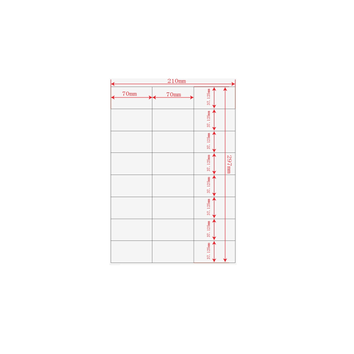 Etichette adesivo formato A4 165g 70*36mm n.24 etichette/foglio (conf.