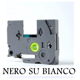 12mmX8m Nastro laminato compatibile per Brother TZe-FX231 nero su bia.