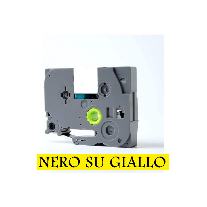 9mmX8m Nastro laminato compatibile per Brother TZe-FX621 nero su gial.