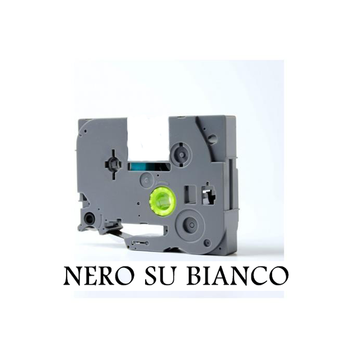 9mmX8m Nastro laminato compatibile per Brother TZe-221 nero su bianco